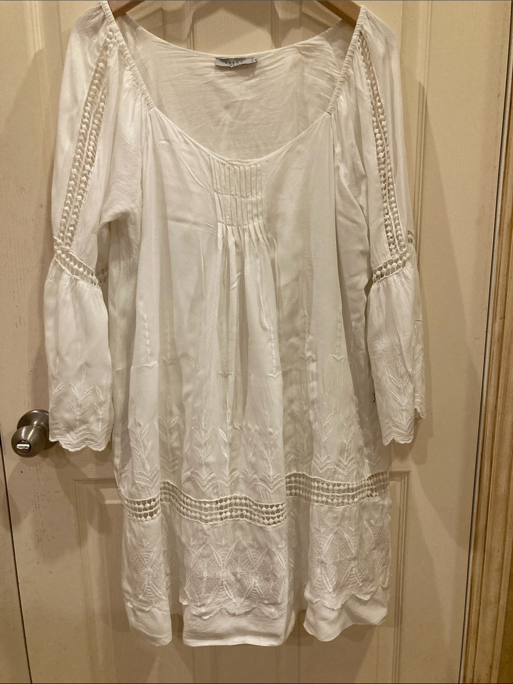 Boho White Long Sleeve Embroidered Peasant Dress